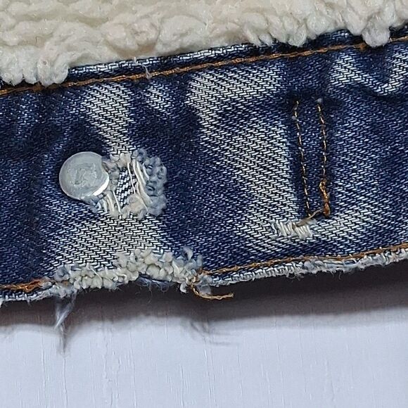 Vintage Levis Sherpa Lined Denim Trucker Jacket USA Made Mens 38R M Early 1980s - Picture 8 of 16